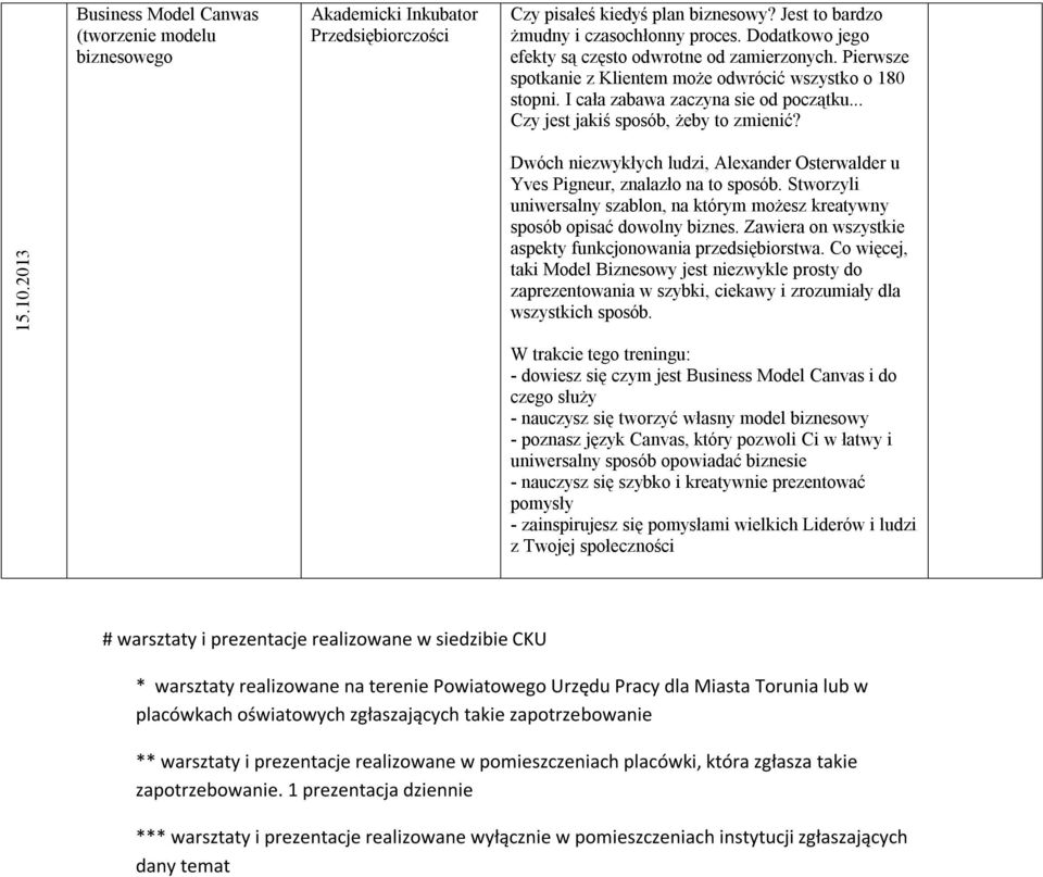 .. Czy jest jakiś sposób, żeby to zmienić? 15.10.2013 Dwóch niezwykłych ludzi, Alexander Osterwalder u Yves Pigneur, znalazło na to sposób.