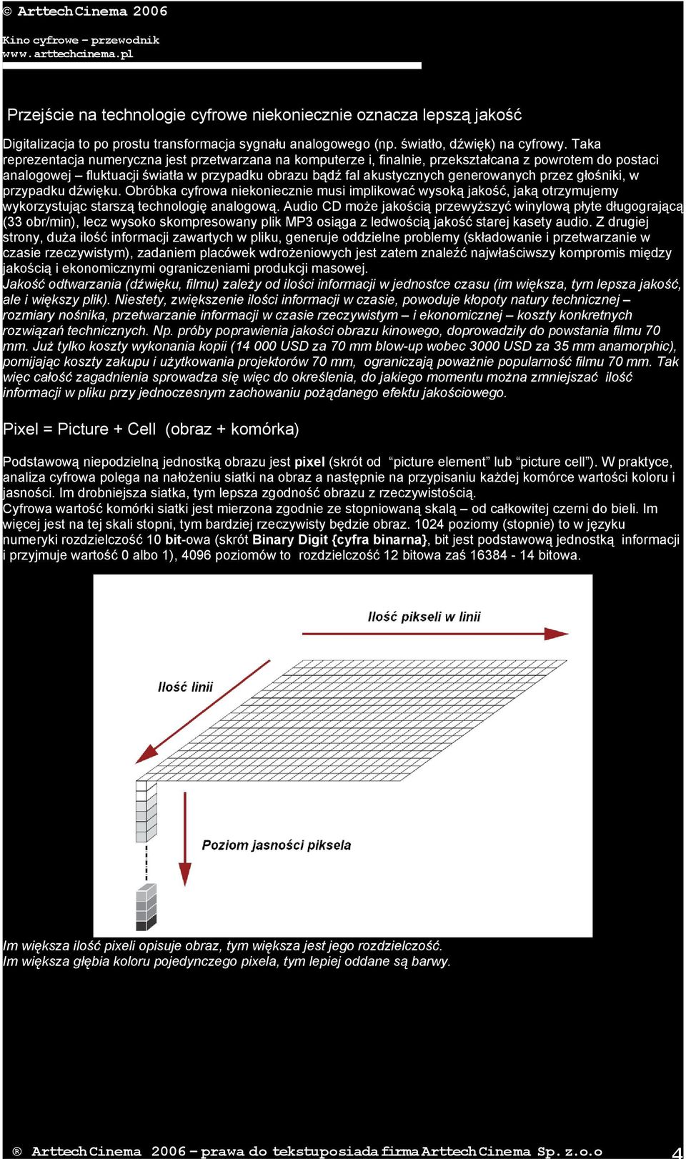 przez głośniki, w przypadku dźwięku. Obróbka cyfrowa niekoniecznie musi implikować wysoką jakość, jaką otrzymujemy wykorzystując starszą technologię analogową.