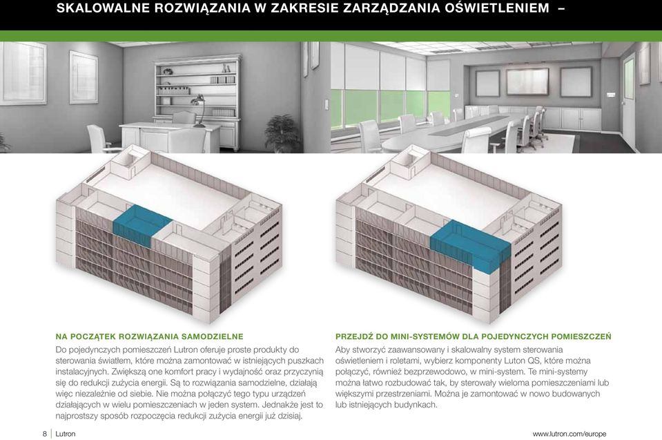 Są to rozwiązania samodzielne, działają więc niezależnie od siebie. Nie można połączyć tego typu urządzeń działających w wielu pomieszczeniach w jeden system.