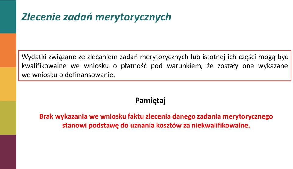 zostały one wykazane we wniosku o dofinansowanie.