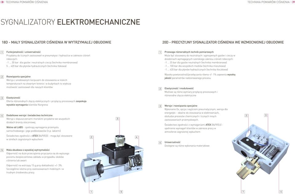 .. 0 bar dla płynów hydraulicznych (technika tłokowa) 1 Przewaga różnorodnych technik pomiarowych Może być stosowany do neutralnych i agresywnych gazów i cieczy w dziedzinach wymagających szerokiego