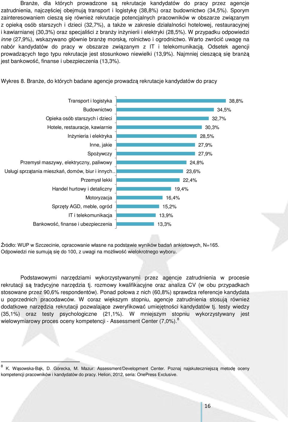 restauracyjnej i kawiarnianej (30,3%) oraz specjaliści z branŝy inŝynierii i elektryki (28,5%). W przypadku odpowiedzi inne (27,9%), wskazywano głównie branŝę morską, rolnictwo i ogrodnictwo.