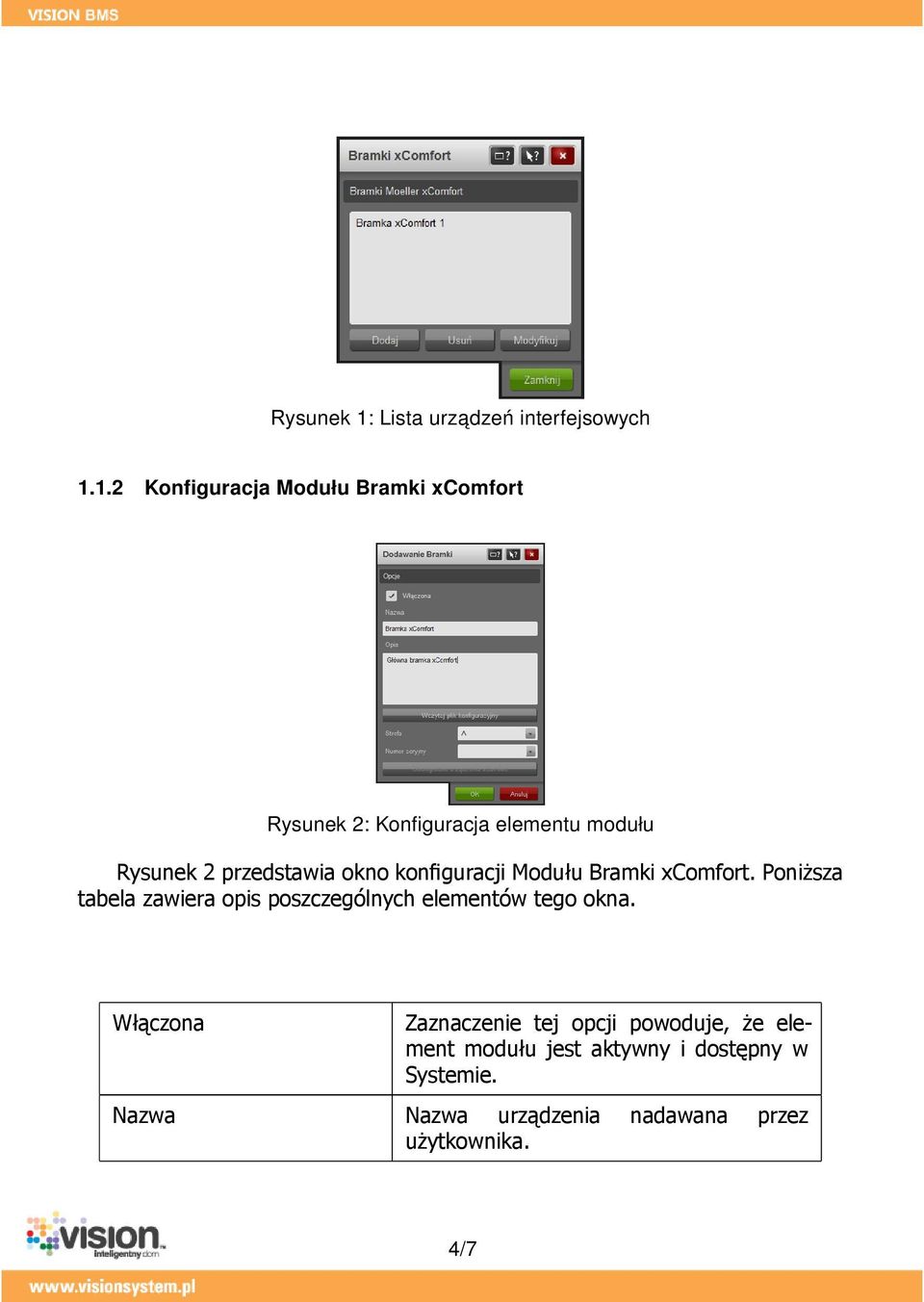 1.2 Konfiguracja Modułu Bramki xcomfort Rysunek 2: Konfiguracja elementu modułu Rysunek 2