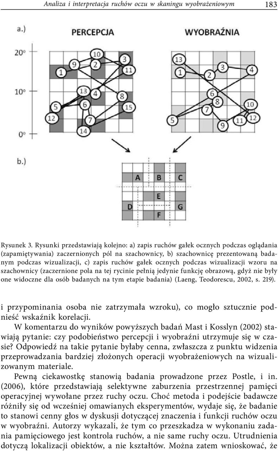 ruchów gałek ocznych podczas wizualizacji wzoru na szachownicy (zaczernione pola na tej rycinie pełnią jedynie funkcję obrazową, gdyż nie były one widoczne dla osób badanych na tym etapie badania)