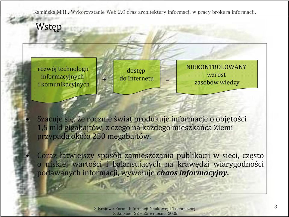 mieszkańca Ziemi przypada około 250 megabajtów.