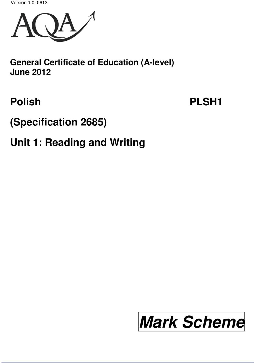 Education (A-level) June 0 Polish