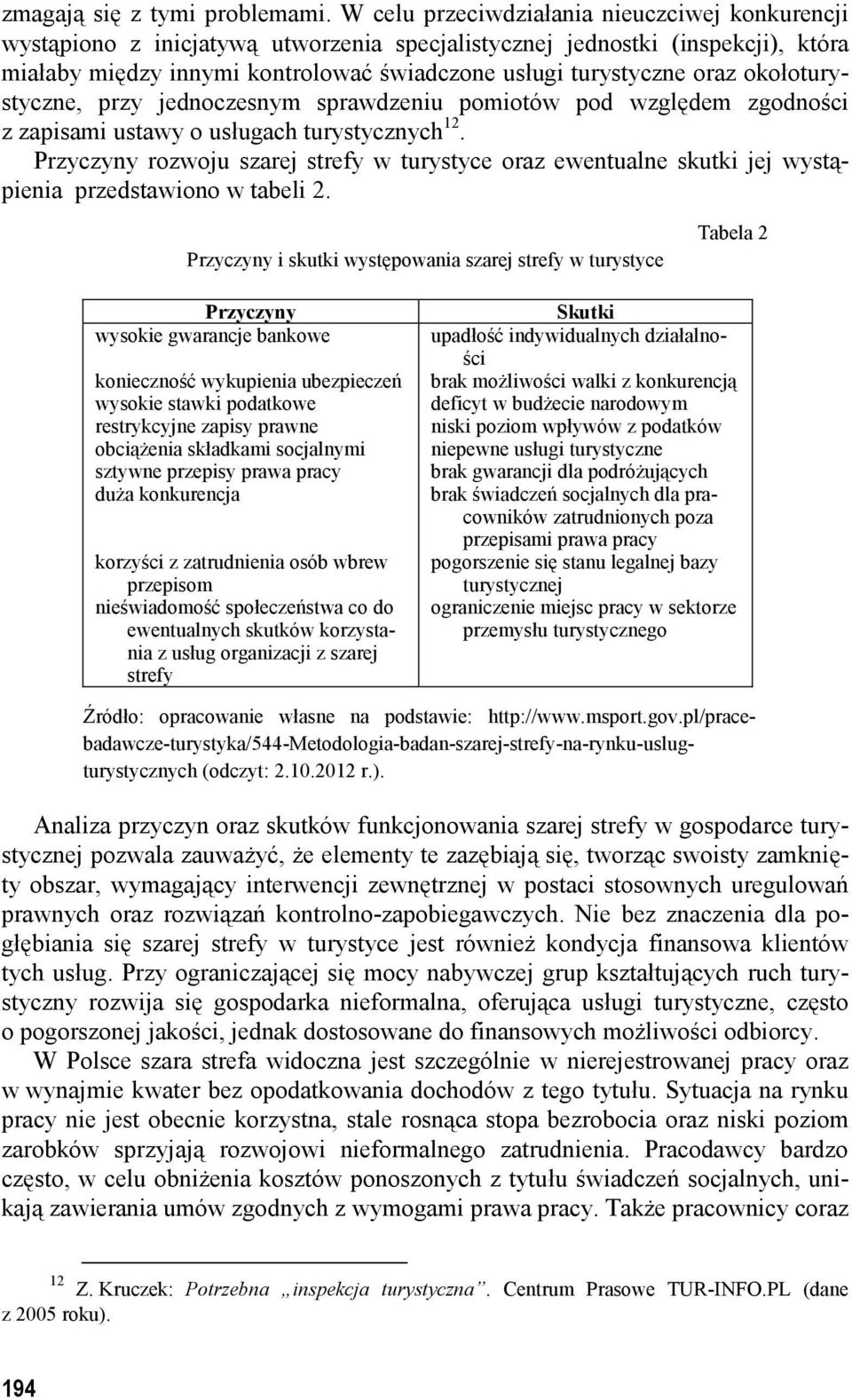 okołoturystyczne, przy jednoczesnym sprawdzeniu pomiotów pod względem zgodności z zapisami ustawy o usługach turystycznych 12.