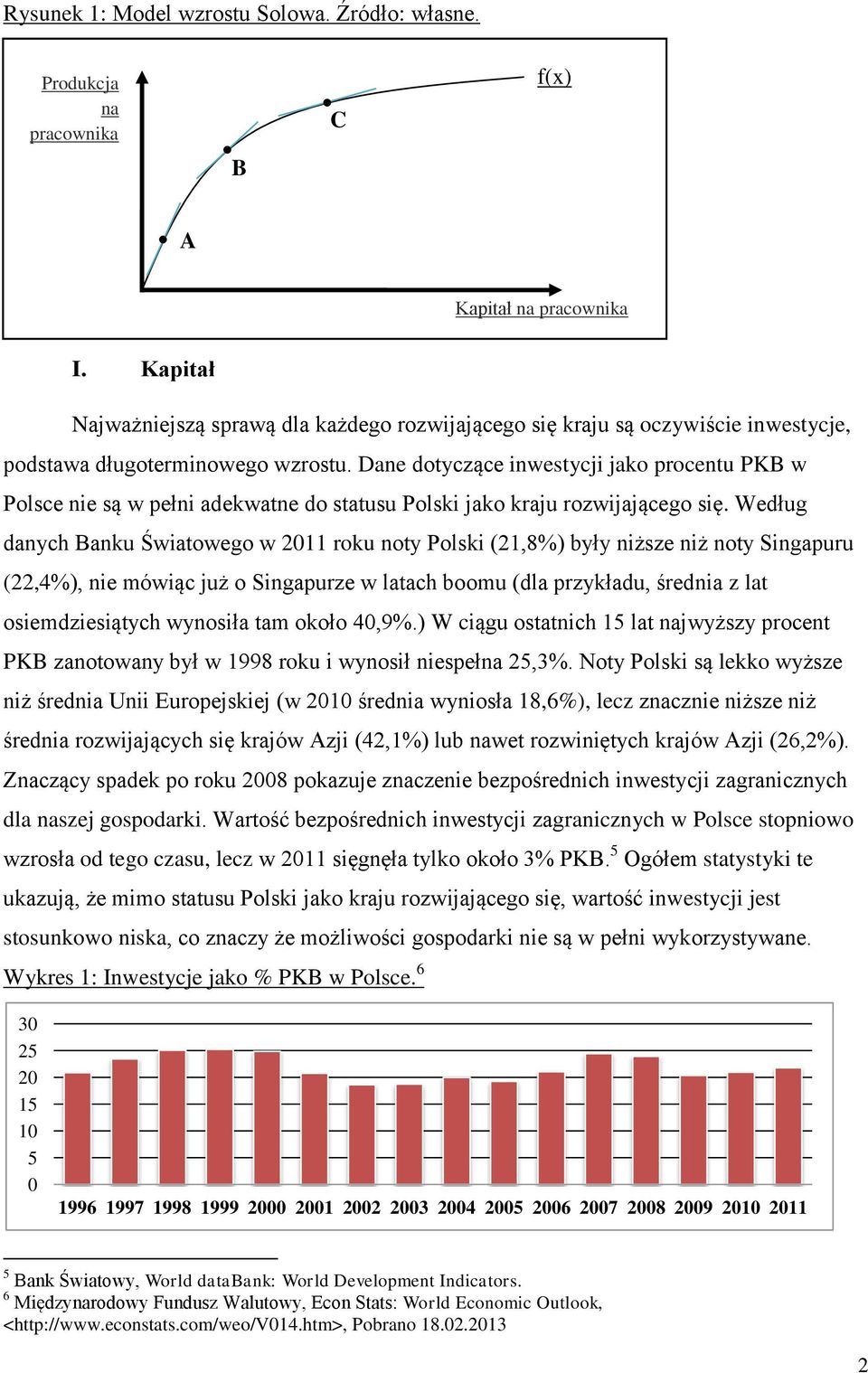 Dane dotyczące inwestycji jako procentu PKB w Polsce nie są w pełni adekwatne do statusu Polski jako kraju rozwijającego się.