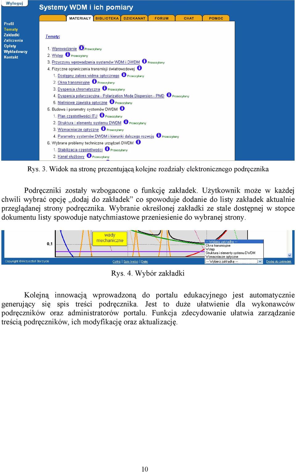 Wybrnie określonej zkłdki ze stle dostępnej w stopce dokumentu listy spowoduje ntychmistowe przeniesienie do wybrnej strony. Rys. 4.