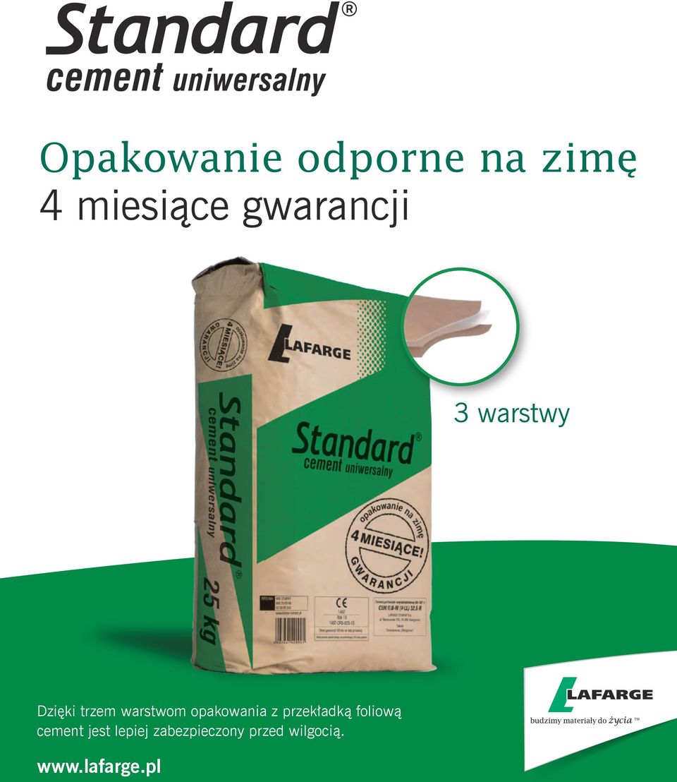 opakowania z przekładką foliową cement jest