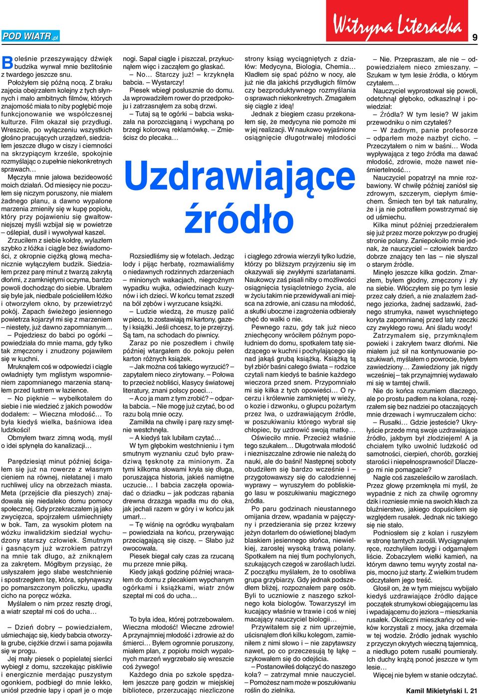 Wreszcie, po wyłączeniu wszystkich głośno pracujących urządzeń, siedziałem jeszcze długo w ciszy i ciemności na skrzypiącym krześle, spokojnie rozmyślając o zupełnie niekonkretnych sprawach Męczyła