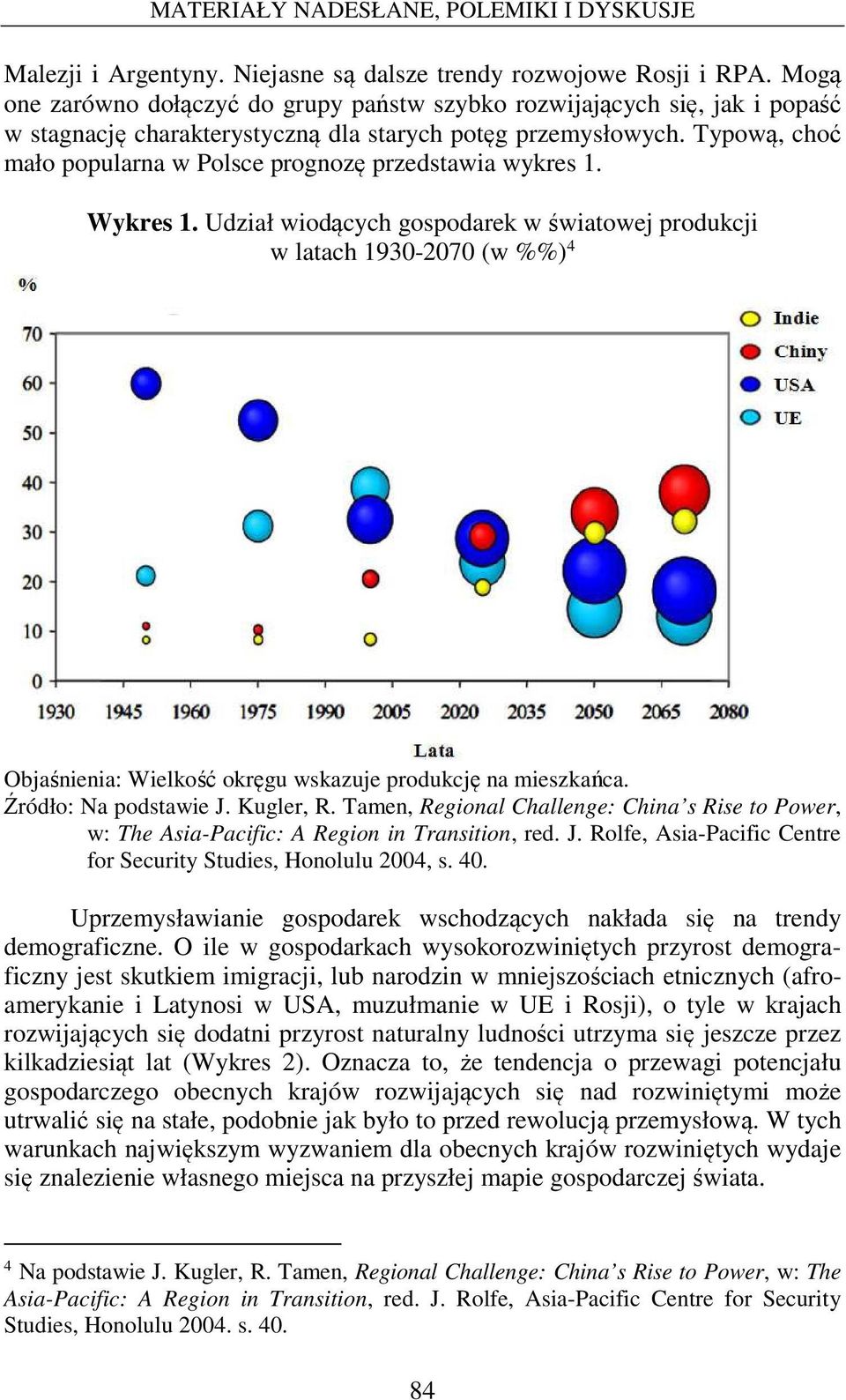 Typową, choć mało popularna w Polsce prognozę przedstawia wykres 1. Wykres 1.