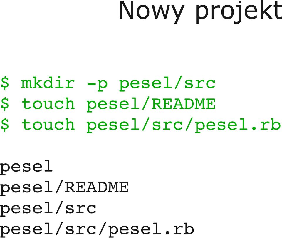 $ touch pesel/src/pesel.