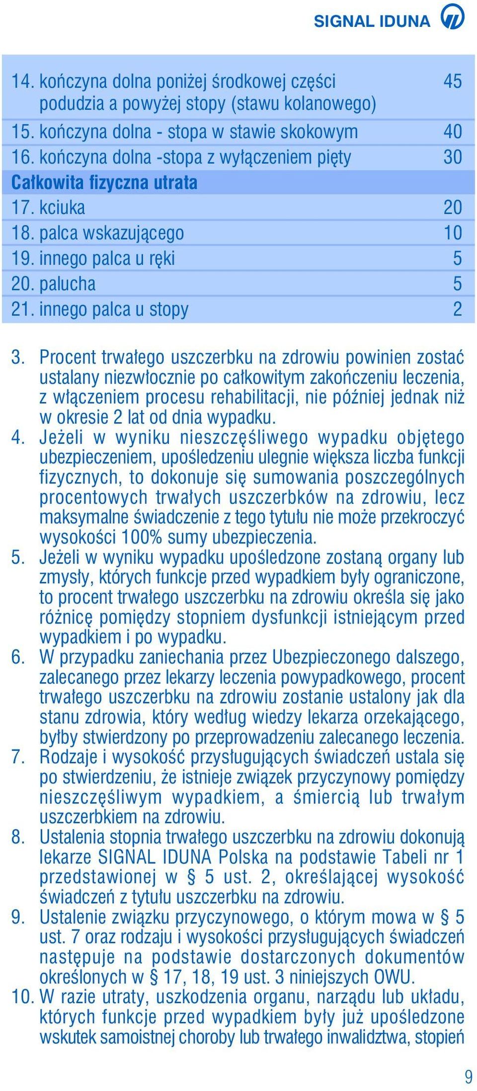 Procent trwa ego uszczerbku na zdrowiu powinien zostaç ustalany niezw ocznie po ca kowitym zakoƒczeniu leczenia, z w àczeniem procesu rehabilitacji, nie póêniej jednak ni w okresie 2 lat od dnia