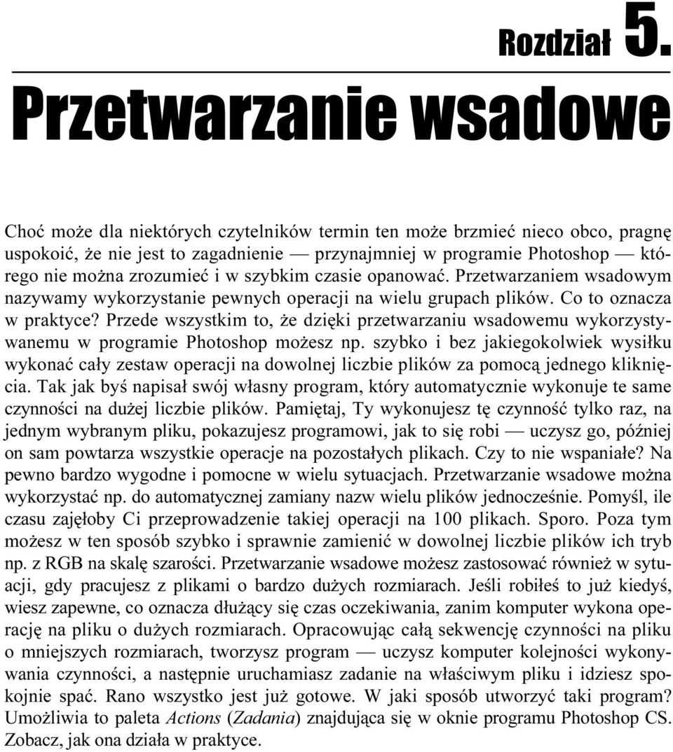 zrozumieć i w szybkim czasie opanować. Przetwarzaniem wsadowym nazywamy wykorzystanie pewnych operacji na wielu grupach plików. Co to oznacza w praktyce?