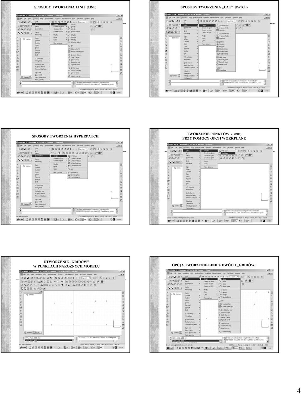 (GRID) PRZY POMOCY OPCJI WORKPLANE UTWORZENIE GRIDÓW W