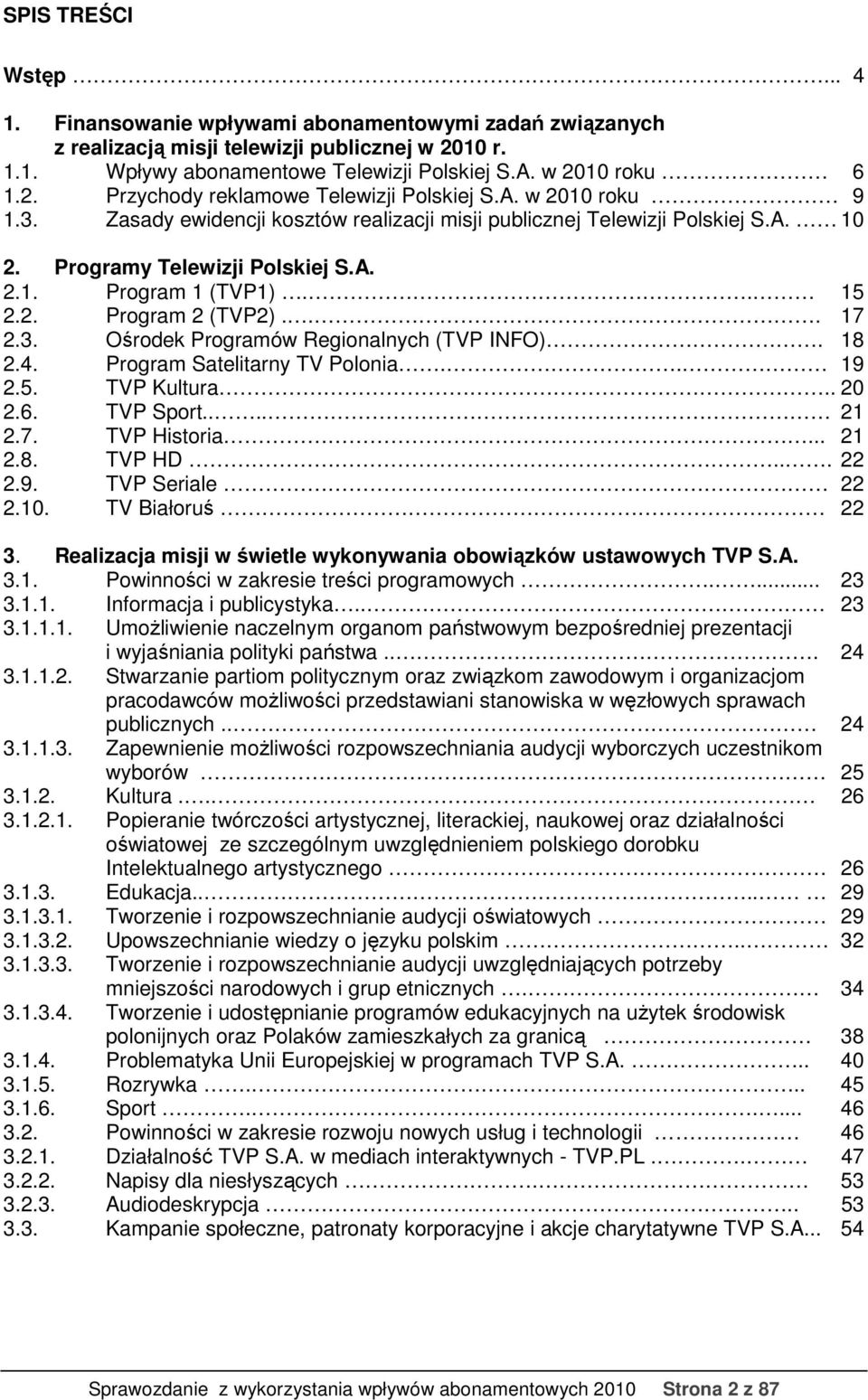 18 2.4. Program Satelitarny TV Polonia.. 19 2.5. TVP Kultura.. 20 2.6. TVP Sport.... 21 2.7. TVP Historia... 21 2.8. TVP HD... 22 2.9. TVP Seriale 22 2.10. TV Białoruś 22 3.