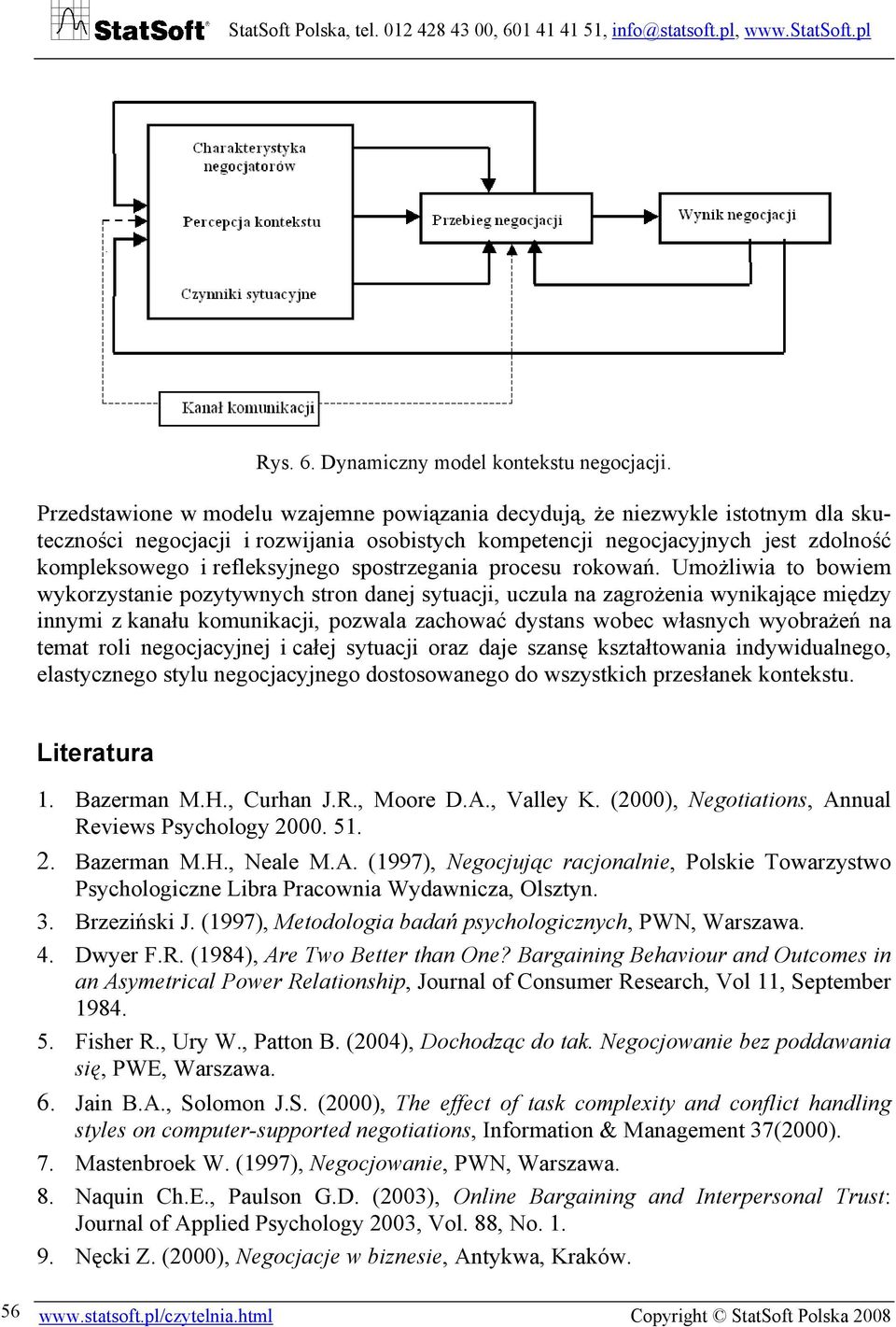 spostrzegania procesu rokowań.