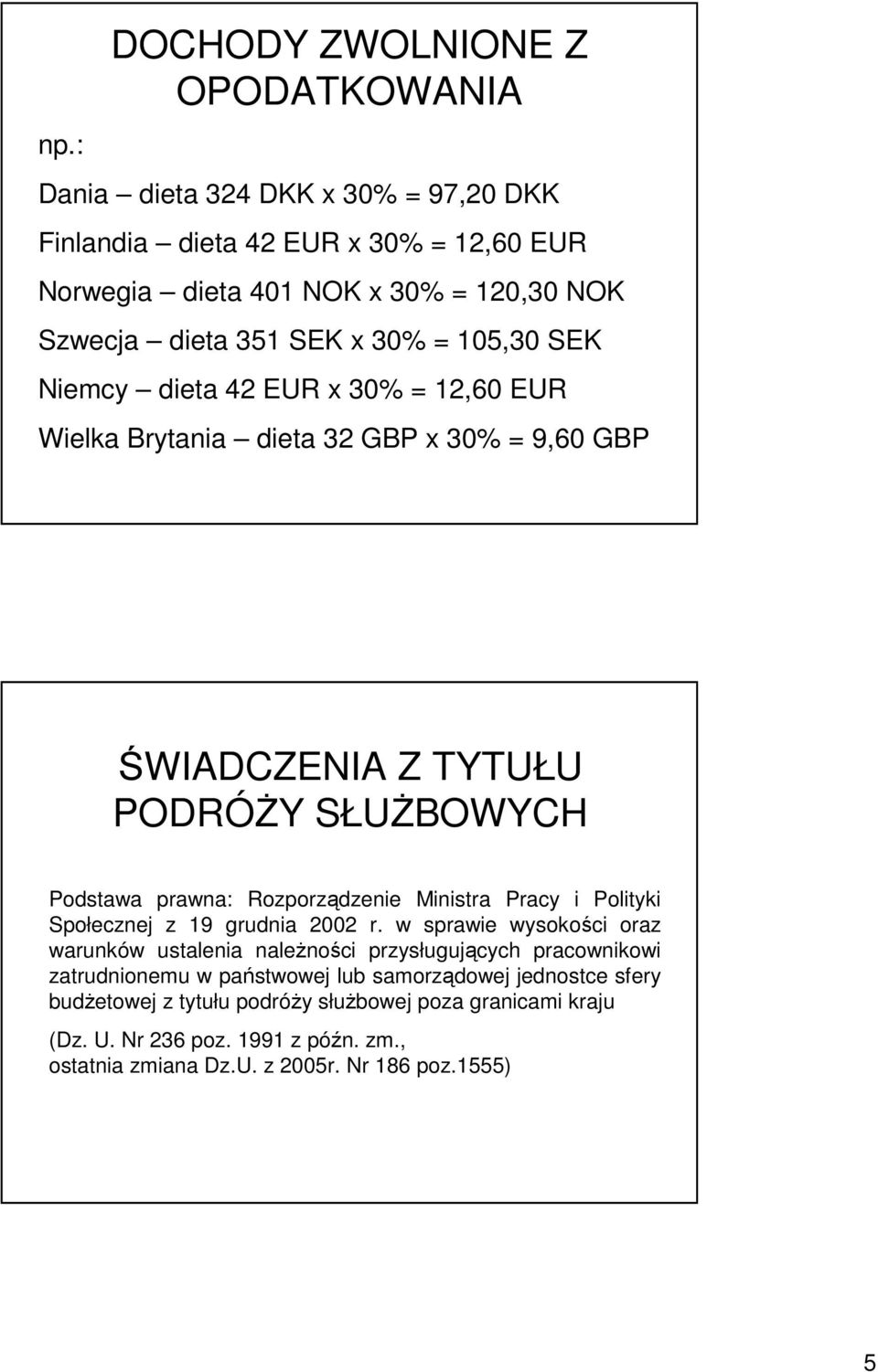 Rozporządzenie Ministra Pracy i Polityki Społecznej z 19 grudnia 2002 r.