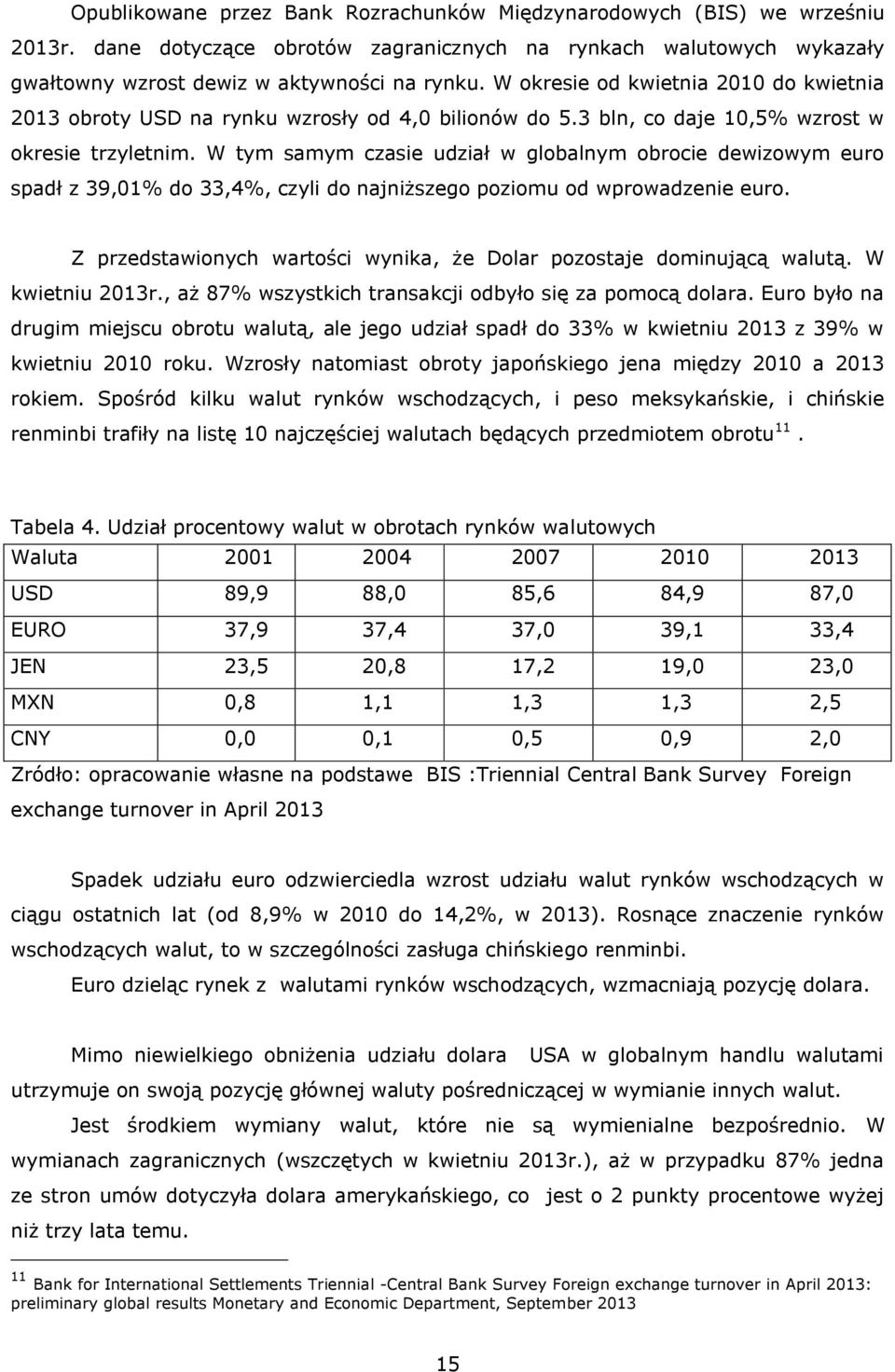 W tym samym czasie udział w globalnym obrocie dewizowym euro spadł z 39,01% do 33,4%, czyli do najniższego poziomu od wprowadzenie euro.