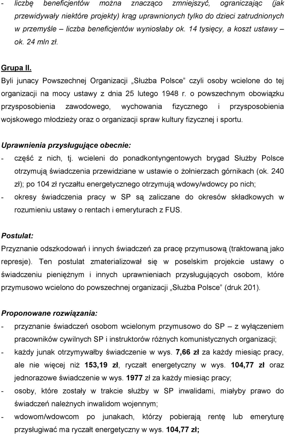 o powszechnym obowiązku przysposobienia zawodowego, wychowania fizycznego i przysposobienia wojskowego młodzieży oraz o organizacji spraw kultury fizycznej i sportu.