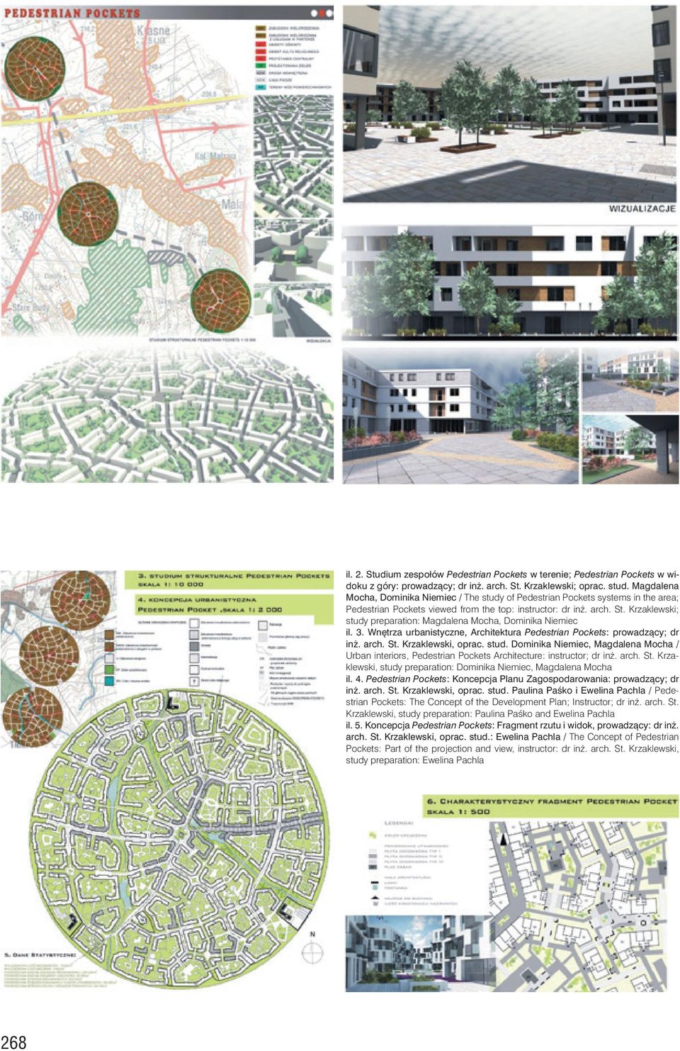 Krzaklewski; study preparation: Magdalena Mocha, Dominika Niemiec il. 3. Wnętrza urbanistyczne, Architektura Pedestrian Pockets: prowadzący; dr inż. arch. St. Krzaklewski, oprac. stud. Dominika Niemiec, Magdalena Mocha / Urban interiors, Pedestrian Pockets Architecture: instructor; dr inż.