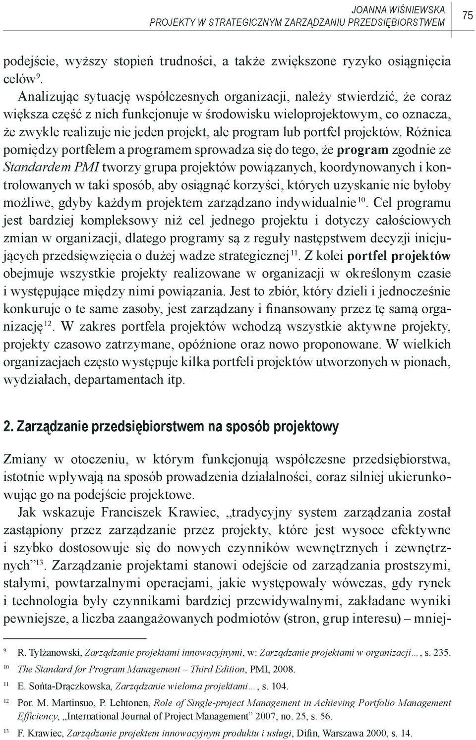 program lub portfel projektów.