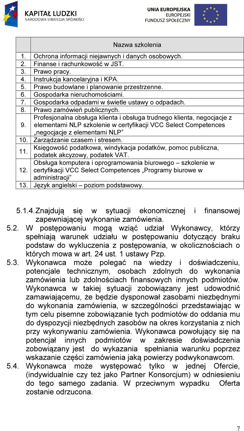 elementami NLP szkolenie w certyfikacji VCC Select Competences negocjacje z elementami NLP 10. Zarządzanie czasem i stresem. 11.