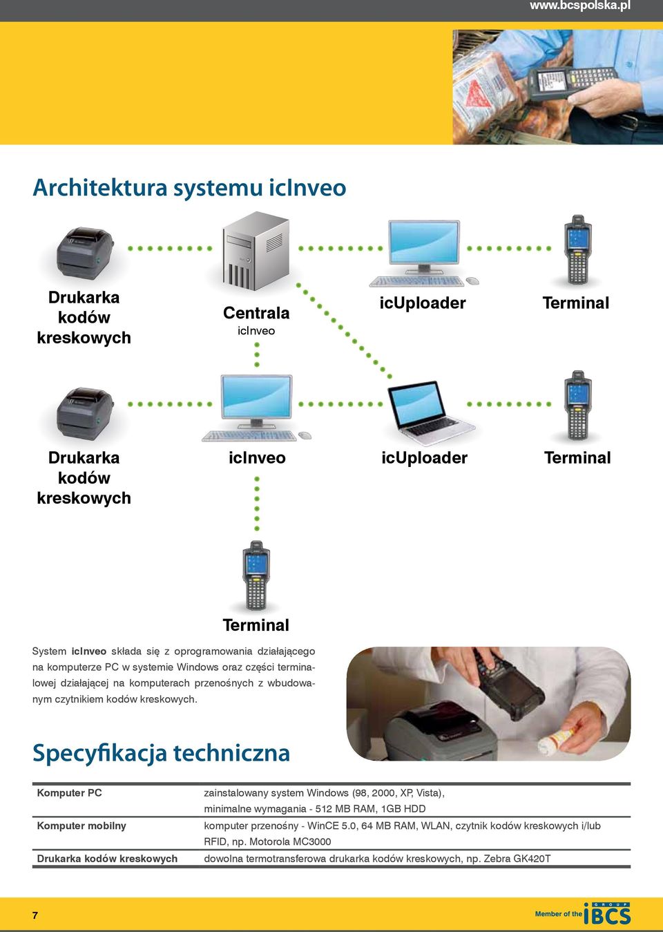 się z oprogramowania działającego na komputerze PC w systemie Windows oraz części terminalowej działającej na komputerach przenośnych z wbudowanym czytnikiem kodów kreskowych.