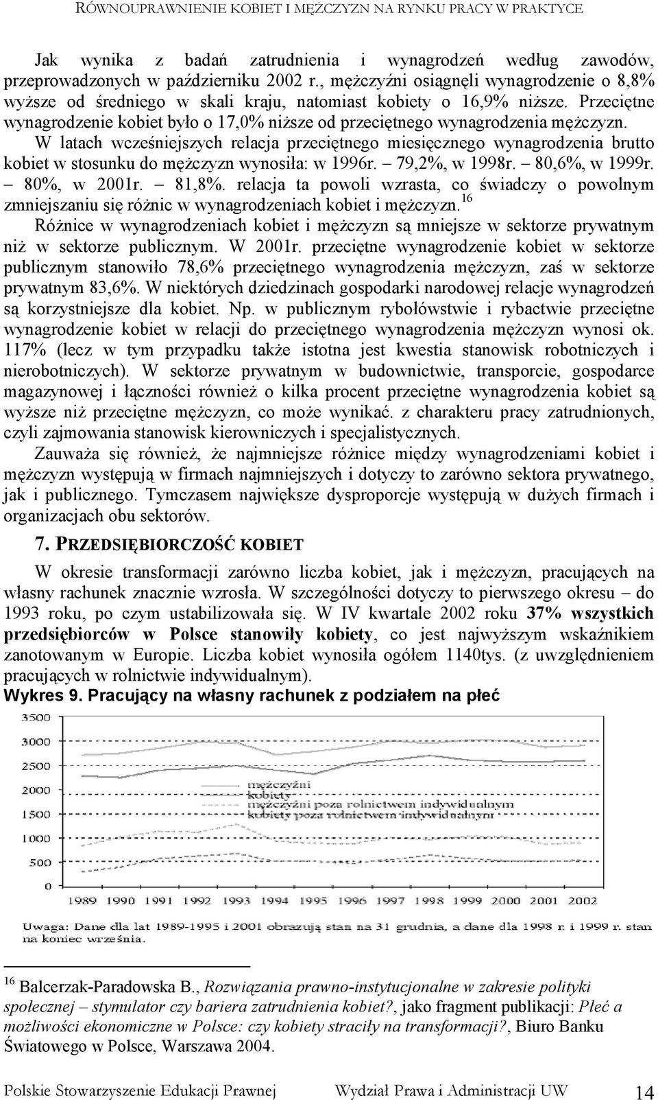 Przeciętne wynagrodzenie kobiet było o 17,0% niŝsze od przeciętnego wynagrodzenia męŝczyzn.