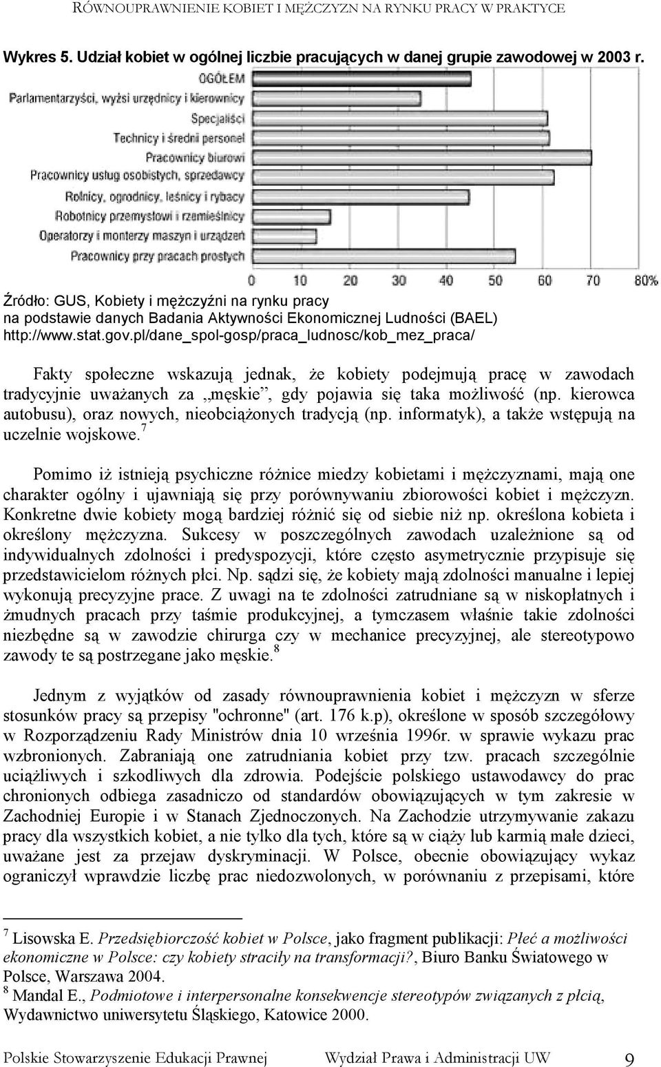 pl/dane_spol-gosp/praca_ludnosc/kob_mez_praca/ Fakty społeczne wskazują jednak, Ŝe kobiety podejmują pracę w zawodach tradycyjnie uwaŝanych za męskie, gdy pojawia się taka moŝliwość (np.