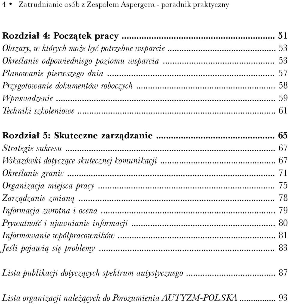 .. 67 Wskazówki dotyczące skutecznej komunikacji... 67 Określanie granic... 71 Organizacja miejsca pracy... 75 Zarządzanie zmianą... 78 Informacja zwrotna i ocena.