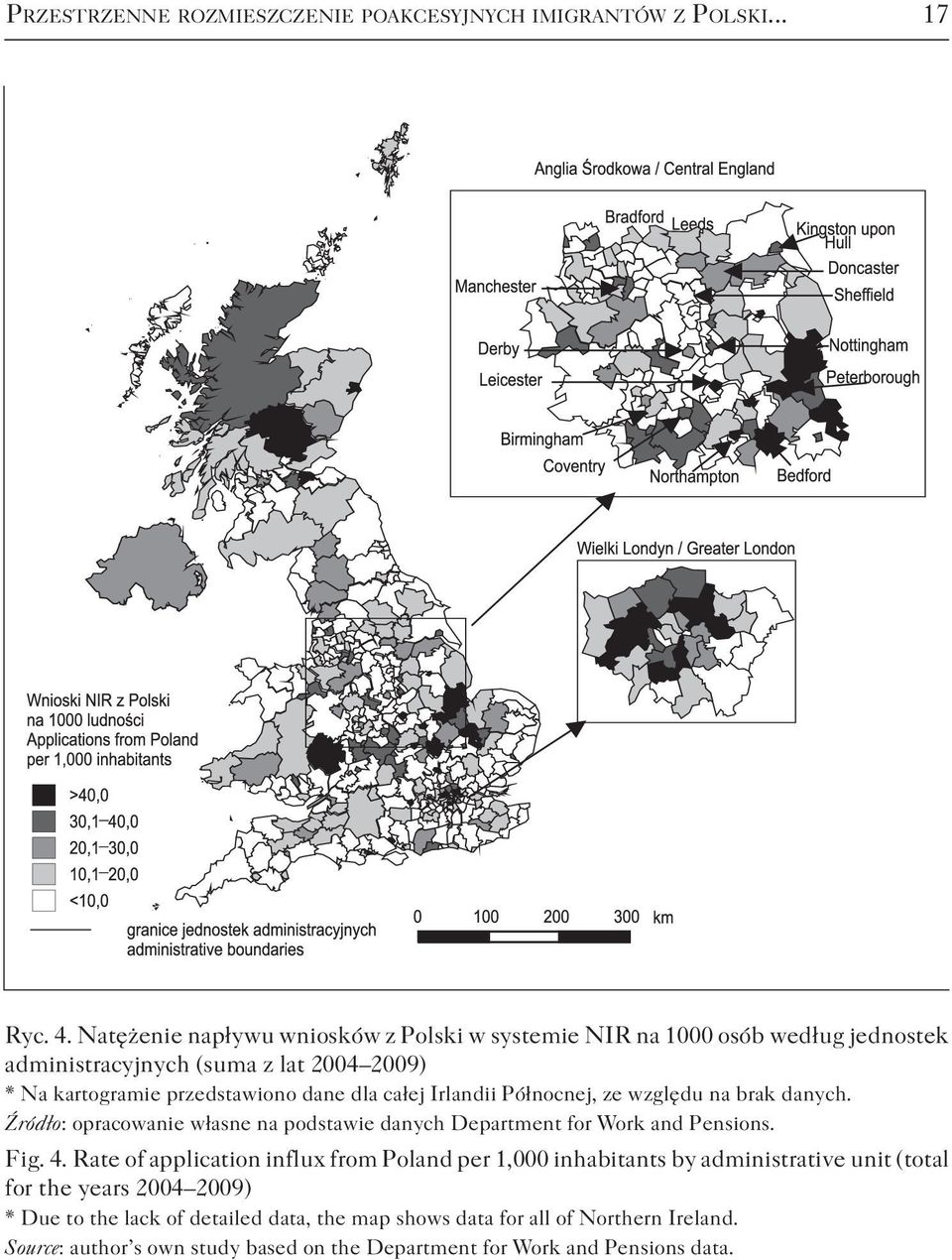 całej Irlandii Północnej, ze względu na brak danych. Źródło: opracowanie własne na podstawie danych Department for Work and Pensions. Fig. 4.