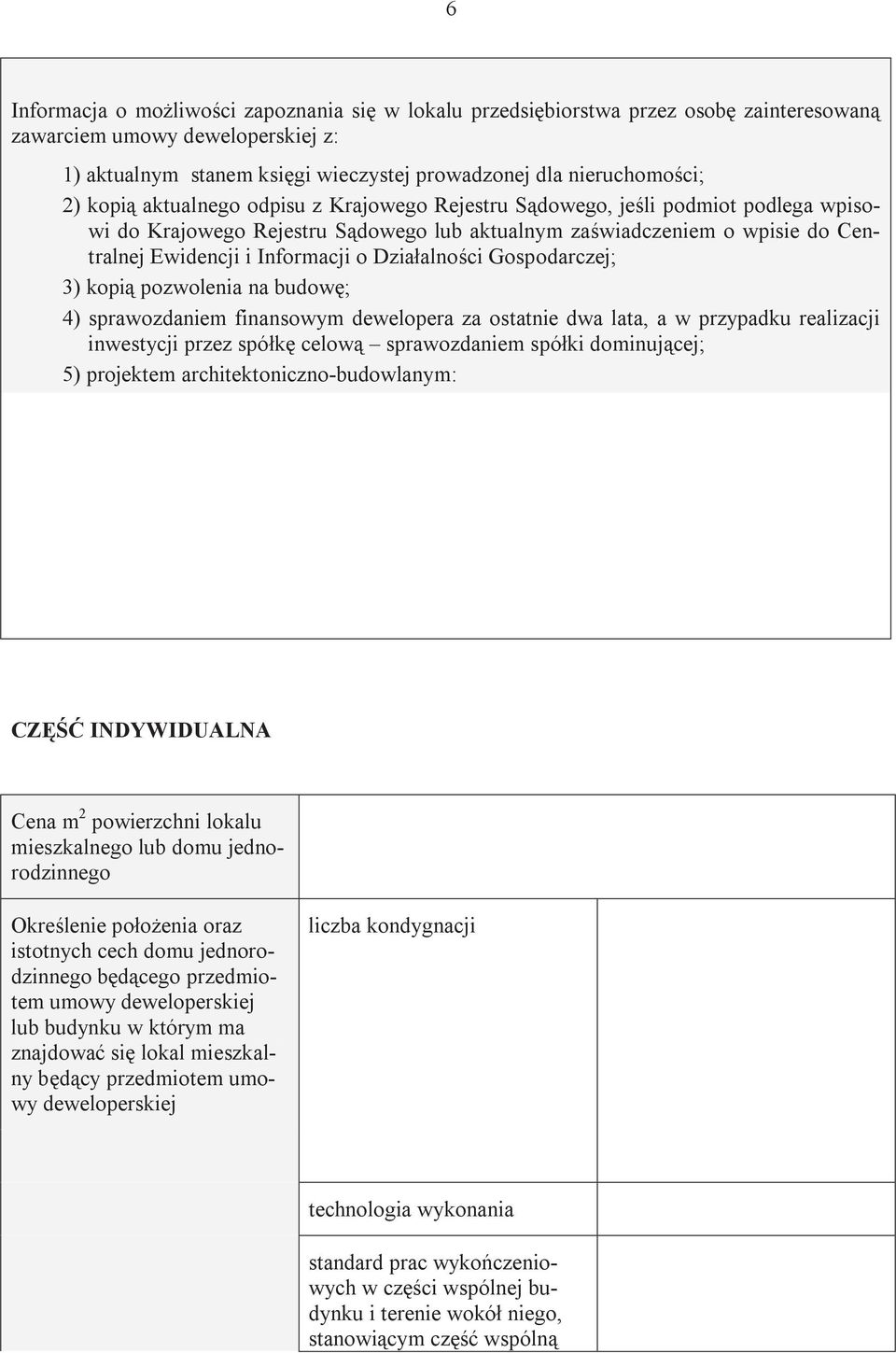 Działalności Gospodarczej; 3) kopią pozwolenia na budowę; 4) sprawozdaniem finansowym dewelopera za ostatnie dwa lata, a w przypadku realizacji inwestycji przez spółkę celową sprawozdaniem spółki