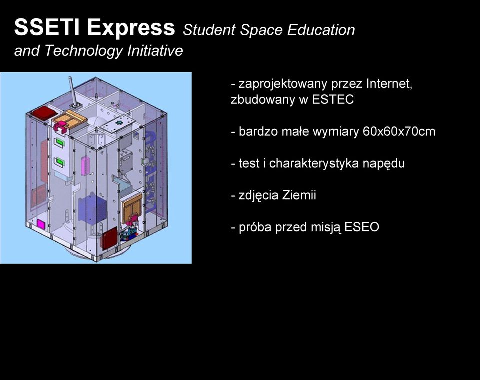 ESTEC - bardzo małe wymiary 60x60x70cm - test i