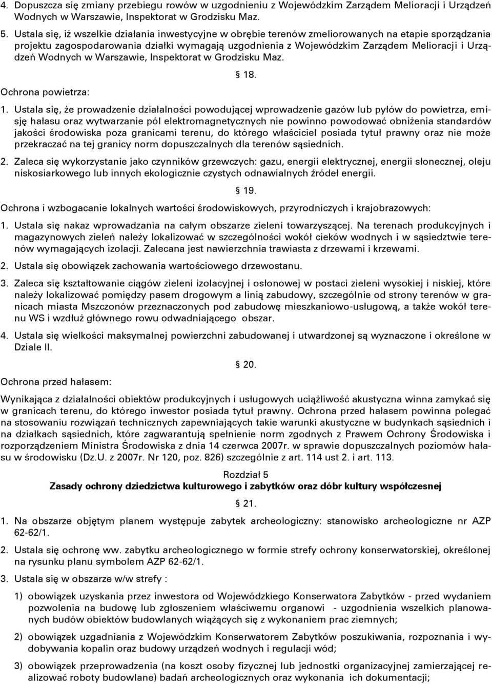 Urządzeń Wodnych w Warszawie, Inspektorat w Grodzisku Maz. Ochrona powietrza: 18