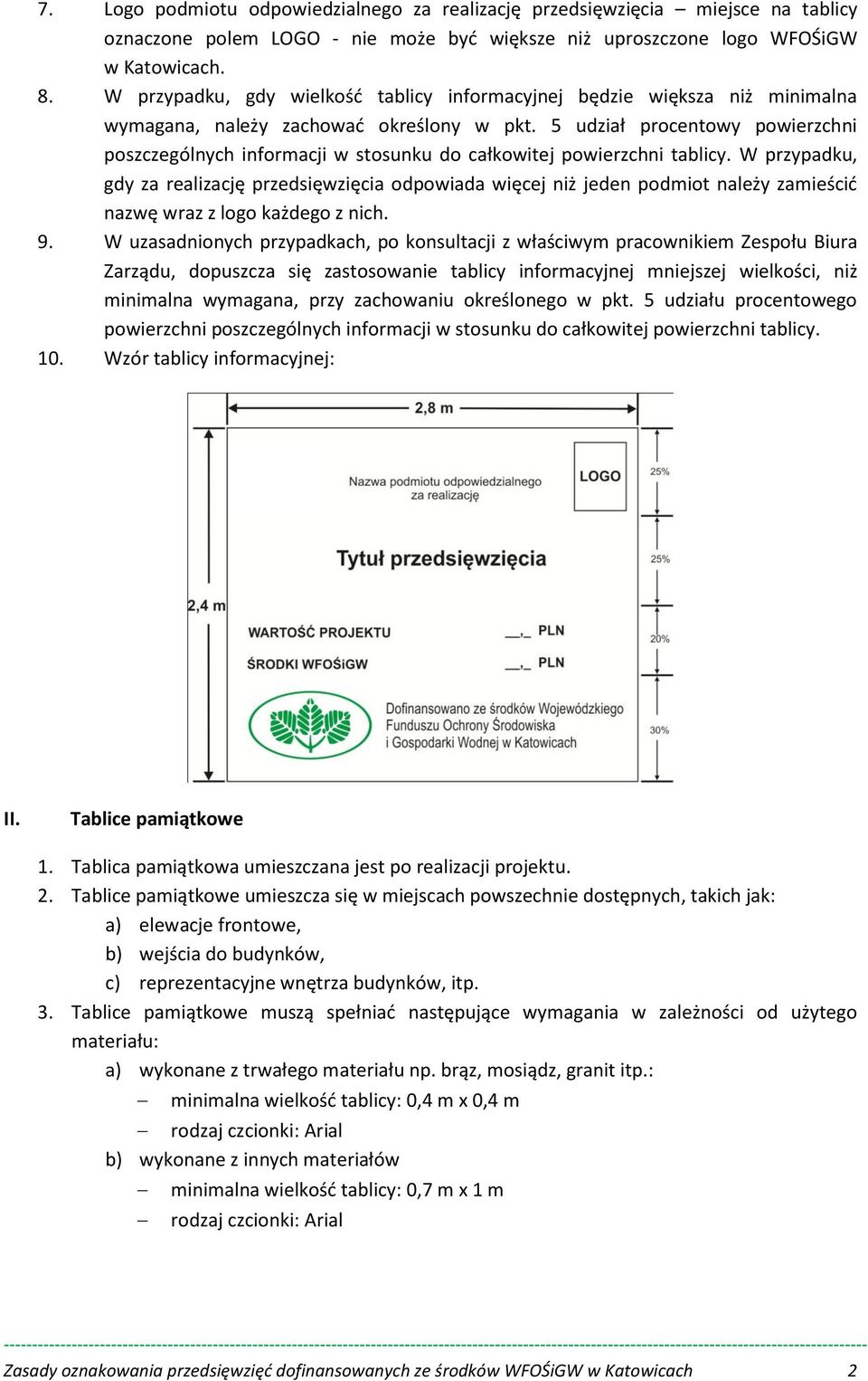 5 udział procentowy powierzchni poszczególnych informacji w stosunku do całkowitej powierzchni tablicy.