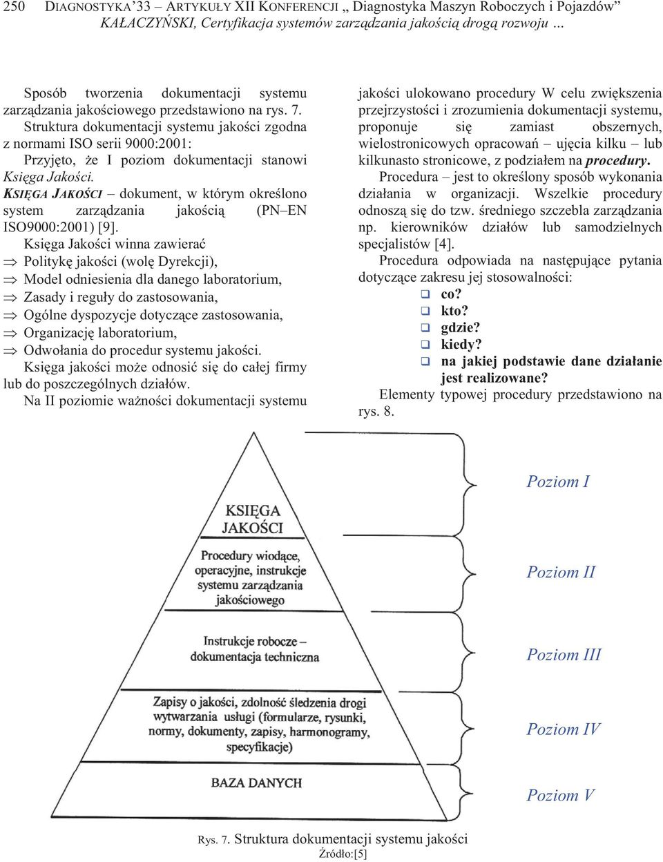 KSI GA JAKO CI dokument, w którym okre lono system zarz dzania jako ci (PN EN ISO9000:2001) [9].