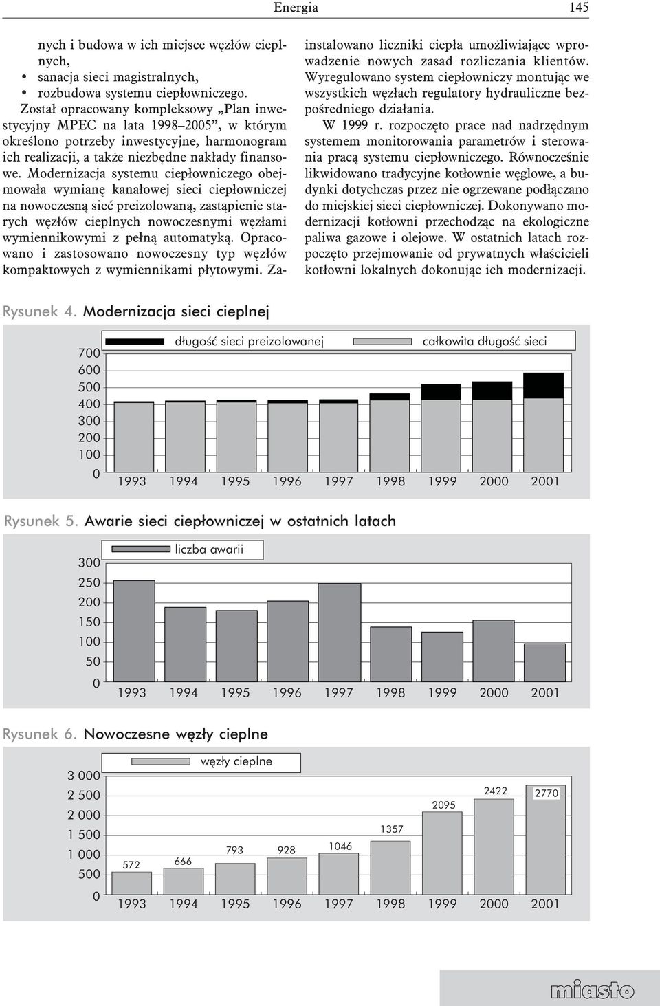 Modernizacja systemu ciepłowniczego obejmowała wymianę kanałowej sieci ciepłowniczej na nowoczesną sieć preizolowaną, zastąpienie starych węzłów cieplnych nowoczesnymi węzłami wymiennikowymi z pełną