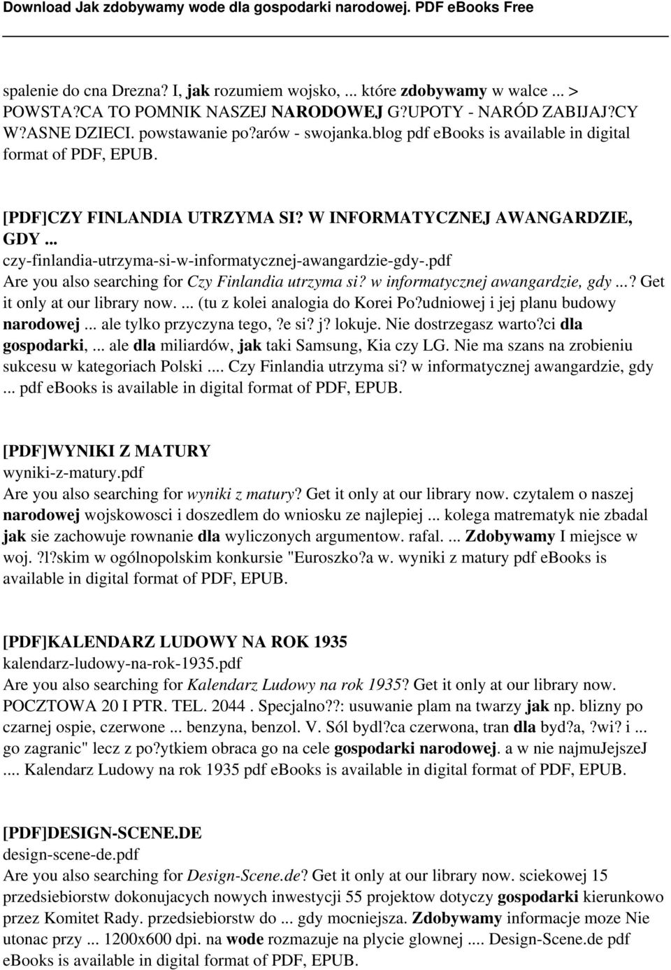 pdf Are you also searching for Czy Finlandia utrzyma si? w informatycznej awangardzie, gdy...? Get it only at our library now.... (tu z kolei analogia do Korei Po?