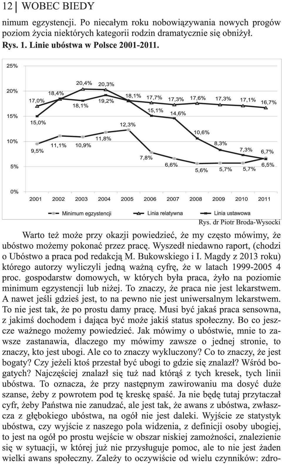 Wyszedł niedawno raport, (chodzi o Ubóstwo a praca pod redakcją M. Bukowskiego i I. Magdy z 201 3 roku) którego autorzy wyliczyli jedną ważną cyfrę, że w latach 1 999-2005 4 proc.