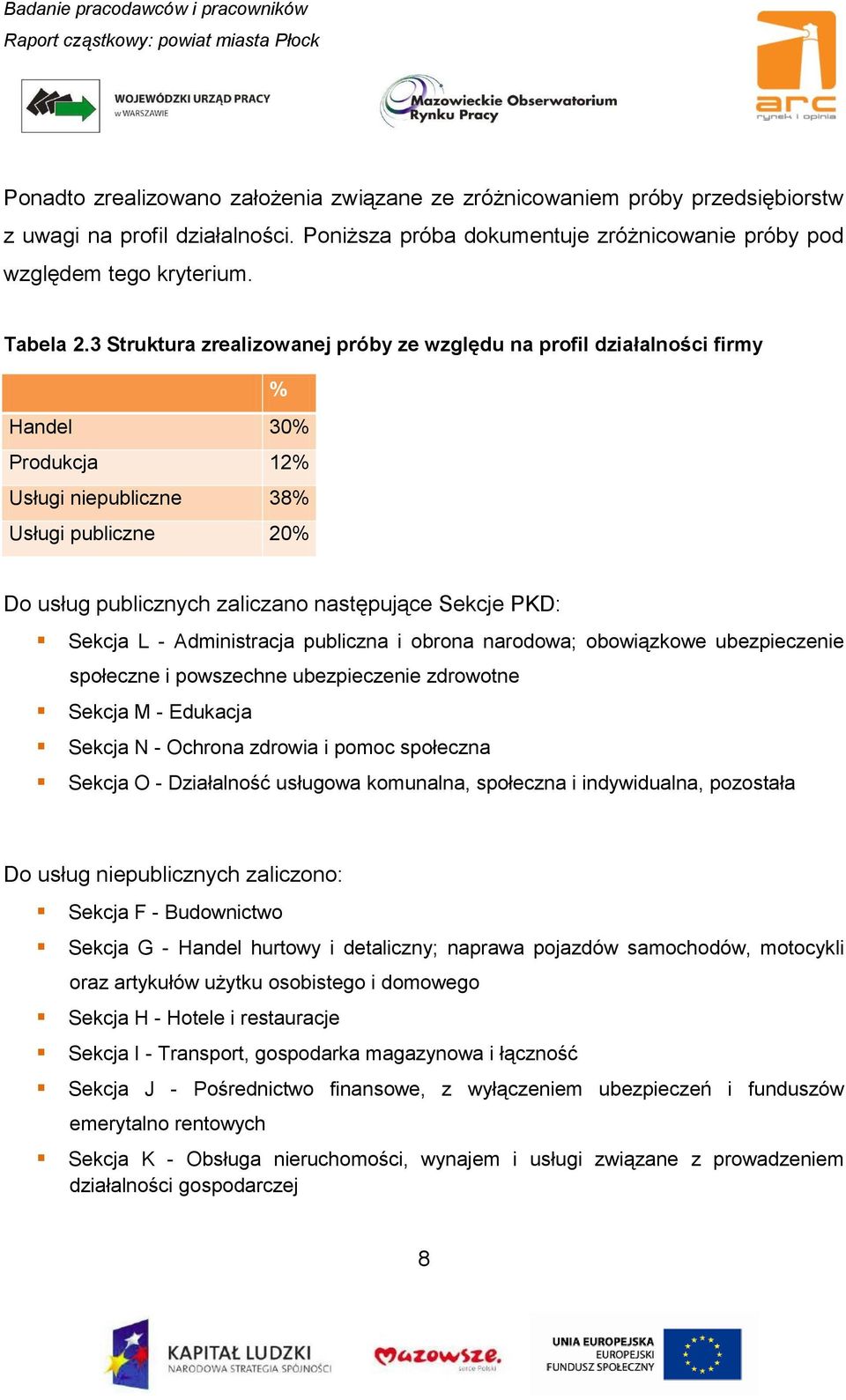 Sekcja L - Administracja publiczna i obrona narodowa; obowiązkowe ubezpieczenie społeczne i powszechne ubezpieczenie zdrowotne Sekcja M - Edukacja Sekcja N - Ochrona zdrowia i pomoc społeczna Sekcja