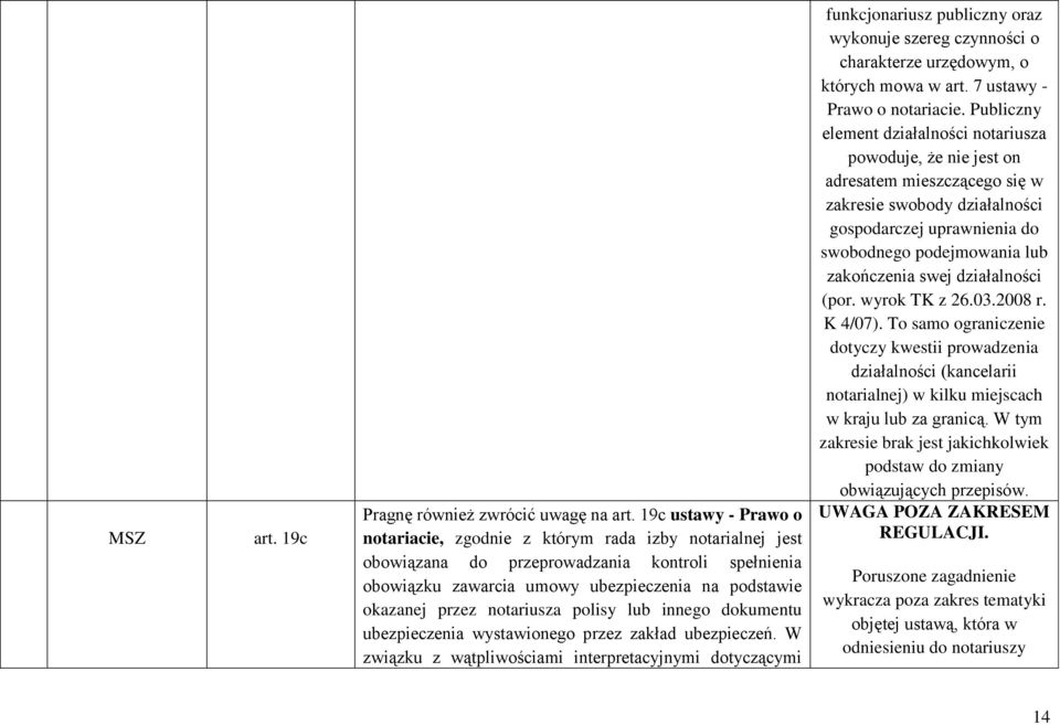 notariusza polisy lub innego dokumentu ubezpieczenia wystawionego przez zakład ubezpieczeń.