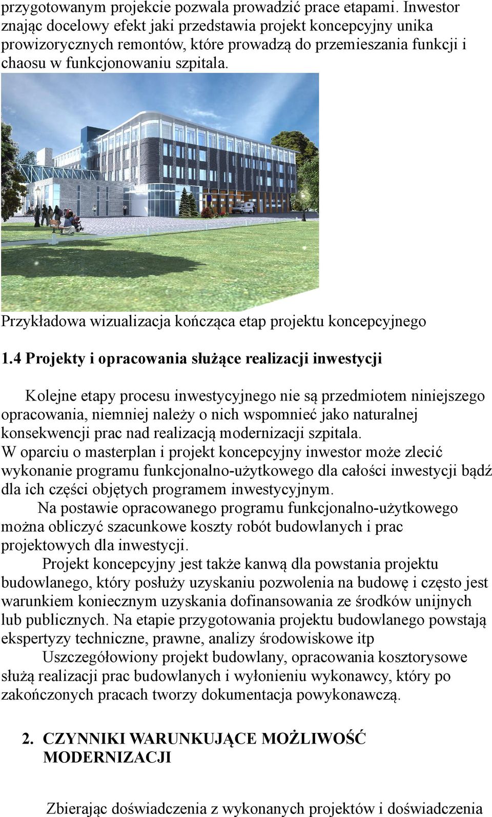 Przykładowa wizualizacja kończąca etap projektu koncepcyjnego 1.