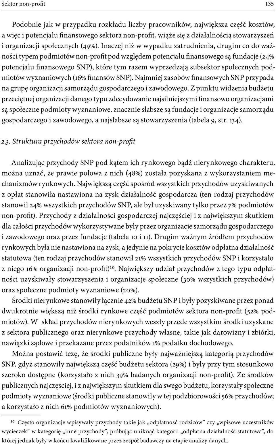 Inaczej niż w wypadku zatrudnienia, drugim co do ważności typem podmiotów non profit pod względem potencjału finansowego są fundacje (24% potencjału finansowego SNP), które tym razem wyprzedzają