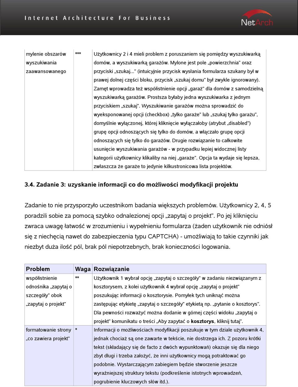 Zamęt wprowadza też współistnienie opcji garaż dla domów z samodzielną wyszukiwarką garażów. Prostsza byłaby jedna wyszukiwarka z jednym przyciskiem szukaj.