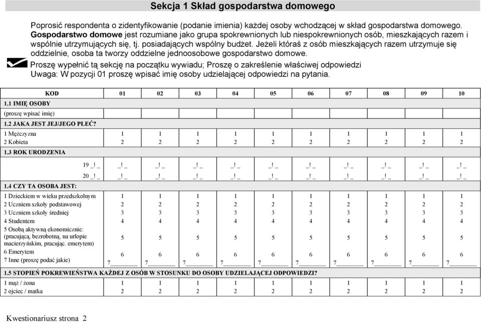 Jeżeli któraś z osób mieszkających razem utrzymuje się oddzielnie, osoba ta tworzy oddzielne jednoosobowe gospodarstwo domowe.