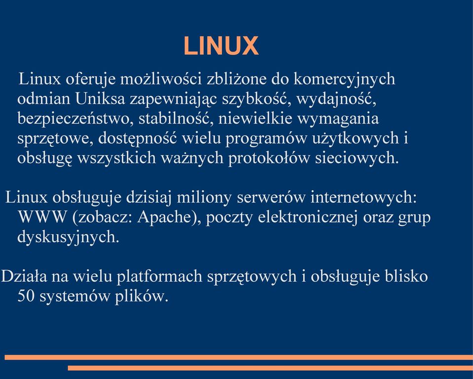 wszystkich ważnych protokołów sieciowych.