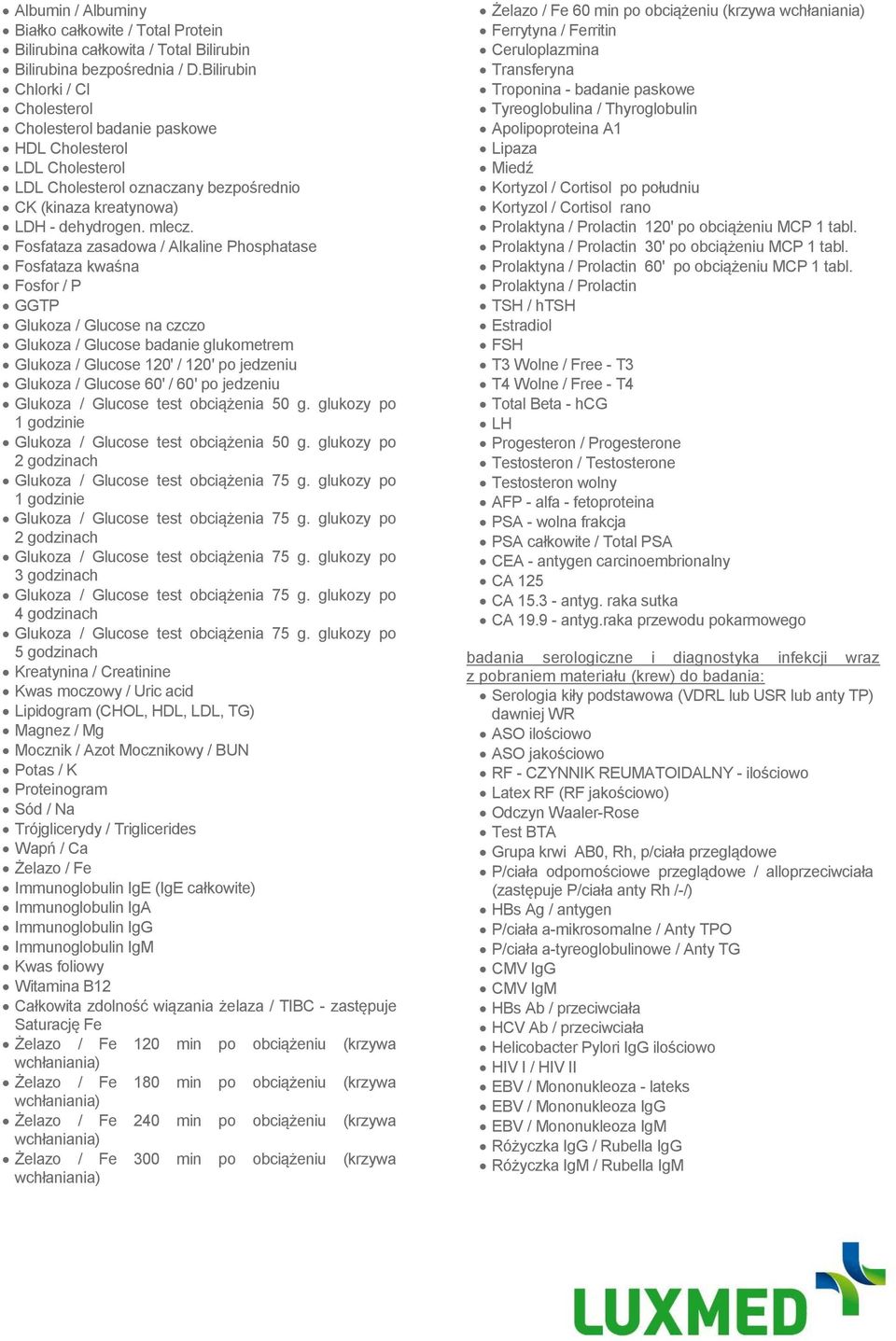 Fosfataza zasadowa / Alkaline Phosphatase Fosfataza kwaśna Fosfor / P GGTP Glukoza / Glucose na czczo Glukoza / Glucose badanie glukometrem Glukoza / Glucose 120' / 120' po jedzeniu Glukoza / Glucose