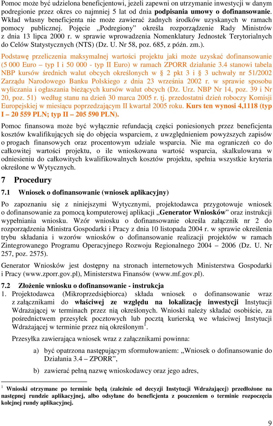 w sprawie wprowadzenia Nomenklatury Jednostek Terytorialnych do Celów Statystycznych (NTS) 